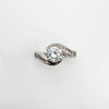 1ct CZ Solitaire & Twisted Shoulders Ring in Sterling Silver 925 Size L - M