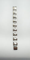 Unusual Vintage Chunky Square Links Bracelet in Sterling Silver 925 Heavy 34g