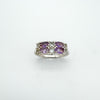 Amethyst & Blue Topaz Ring in Sterling Silver 925 Size N - O Wedding Eternity