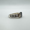 0.50ct Black & White CZ Ring in Sterling Silver 925 Size J - K *