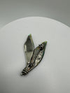 Large Vintage Sterling Silver Abalone Shell Brooch 925 *