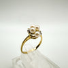 9ct Gold Pearl & Diamond Ring Size O - P Engagement Stacking Ring