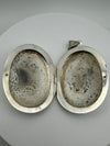 Vintage Large Oval Locket Foliate Etched Scroll Design 16g Sterling Silver 925