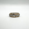 Vintage 9ct Gold & Silver Spinel Full Heart / Bows Eternity Ring Size K - L