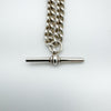 Vintage 18” Curb Chain & T-Bar Pendant - Double Dog Clip Sterling Silver 925 21g