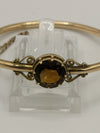 Antique 9ct Gold 5ct Smoky Quartz Bangle Bracelet 7.4g