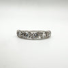 1ct CZ Half Hoop Wedding Eternity Stacking Ring in Sterling Silver 925 Size Q R