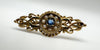 Vintage 9ct Gold Sapphire & Pearl Seed Brooch