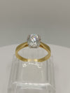 1.5ct CZ Solitaire Engagement Ring Sterling Silver 925 Size S - T Gold Plated