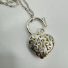 Open Heart Locket & 20” Necklace in Sterling Silver 925 *