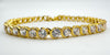 NEW 9ct CZ Gold Plated Tennis Bracelet in Sterling Silver 925 11g