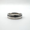 0.20ct Black Diamond Platinum 5mm Band Ring Size T U RRP New £1950 Box & Reciept