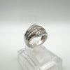 2ct CZ Multi Row Wave Ring in Sterling Silver 925 Size L - M Heavy 6g