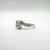 1ct CZ Solitaire & Twisted Shoulders Ring in Sterling Silver 925 Size L - M