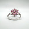 1.25ct Natural Ruby Cluster Ring in Sterling Silver 925 Size U - V by Gemporia