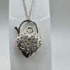 Open Heart Locket & 20” Necklace in Sterling Silver 925 *