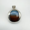 Chunky Vintage Agate Photo Locket Pendant in Sterling Silver 925 *