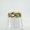 2x Diamond Set Criss Cross Gold Plated Ring Size O - P