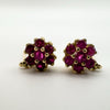 Vintage 10ct Gold Natural Ruby 0.70ct Leverback Earrings Dangle / Drop