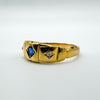 Antique 8ct Gold Diamond & Sapphire Trilogy Ring Size N - O *