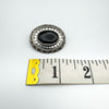 Large Vintage Oval Black Onyx Brooch in Sterling Silver 925