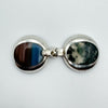 Chunky Vintage Agate Photo Locket Pendant in Sterling Silver 925 *