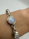 Chunky 20ct Cabochon Moonstone Bracelet in Sterling Silver 925 Heavy 30g *