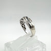 Blue & White Diamond Multi Row Ring in Sterling Silver 925 Q - R