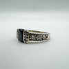 0.50ct Black & White CZ Ring in Sterling Silver 925 Size J - K *