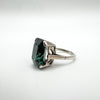 Large Green 6ct CZ Emerald Solitaire Ring in Sterling Silver 925 Size L - M