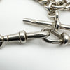 Antique 16” Albert Chain & T-Bar Pendant in Sterling Silver 925 London 1927 40g