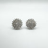 1ct CZ Cluster Stud Earrings in Sterling Silver 925