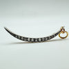 Antique 18ct Rose Gold Old Cut Diamond Crescent Moon Pendant (Converted Brooch)