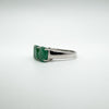 New 1.5ct Emerald Trilogy Ring Sterling Silver  Engagement Eternity Size N - O