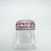 3.5ct Pink Princess Cut CZ Chunky Half Hoop Band Ring Size  S - T