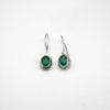 Vintage Green Chrysoprase Shepherds Hook Earrings in Sterling Silver 925