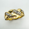 2x Diamond Set Criss Cross Gold Plated Ring Size O - P