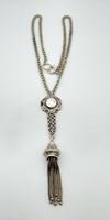 Antique Albertina Chain & Tassel Fob Engraved in Sterling Silver *