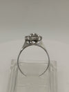 Sterling Silver Flower CZ Engagement / Stacking Ring Size L - M 925 *