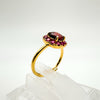 0.50ct Garnet & Ruby Halo Ring in 14k GP on Sterling Silver by Rainbow Rocks