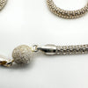 Unusual 17.5” Diamond Cut Magnetic Ball Clasp Snake Chain in Sterling Silver 925