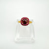 0.50ct Garnet & Ruby Halo Ring in 14k GP on Sterling Silver by Rainbow Rocks