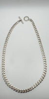 21” Curb Chain with T-bar in Sterling Silver Heavy 55g *