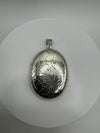 Vintage Large Oval Locket Foliate Etched Scroll Design 16g Sterling Silver 925