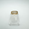 14ct Gold Triple Row 0.33ct Diamond Ring Eternity Wedding Band Size L - M