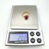 0.50ct Garnet & Ruby Halo Ring in 14k GP on Sterling Silver by Rainbow Rocks