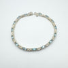 Aquamarine & Diamond Tennis Bracelet 8” in Sterling Silver 925