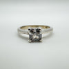 1ct Princess Cut CZ Solitaire Engagement Ring in Sterling Silver 925 Size K - L