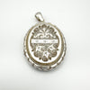 Chunky Antique Engraved Locket in Sterling Silver 925 Ivy & Leaf Design