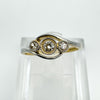 Art Deco 18ct Gold & Platinum 0.35ct Diamond Trilogy Ring Size K - L